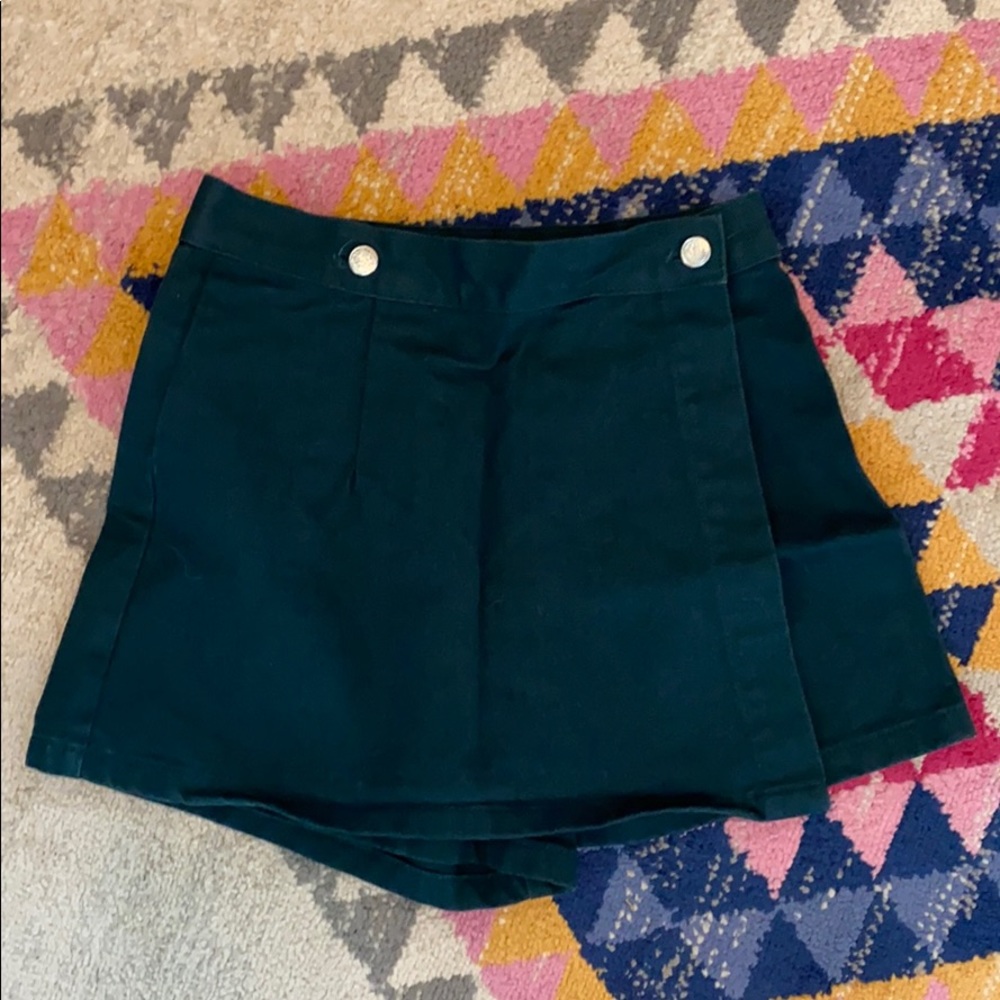 Vintage Forest Green Denim Skort